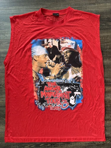 Eminem 50 Cent The Anger Management Tour 3 PG-88 Je 2000s vintage concert t-shirt, vintage, single stitch, B+ condition