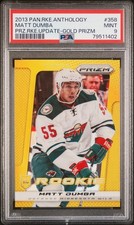 PSA 9 Matt Dumba 2013 Panini Rookie Anthology Prizm Rookie Update Gold #358 /10