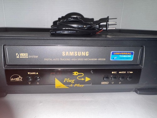 Reproductor grabadora de casete de video VHS VCR VR5559 Samsung de 4 cabezales de colección sin control remoto - Imagen 2 de 16