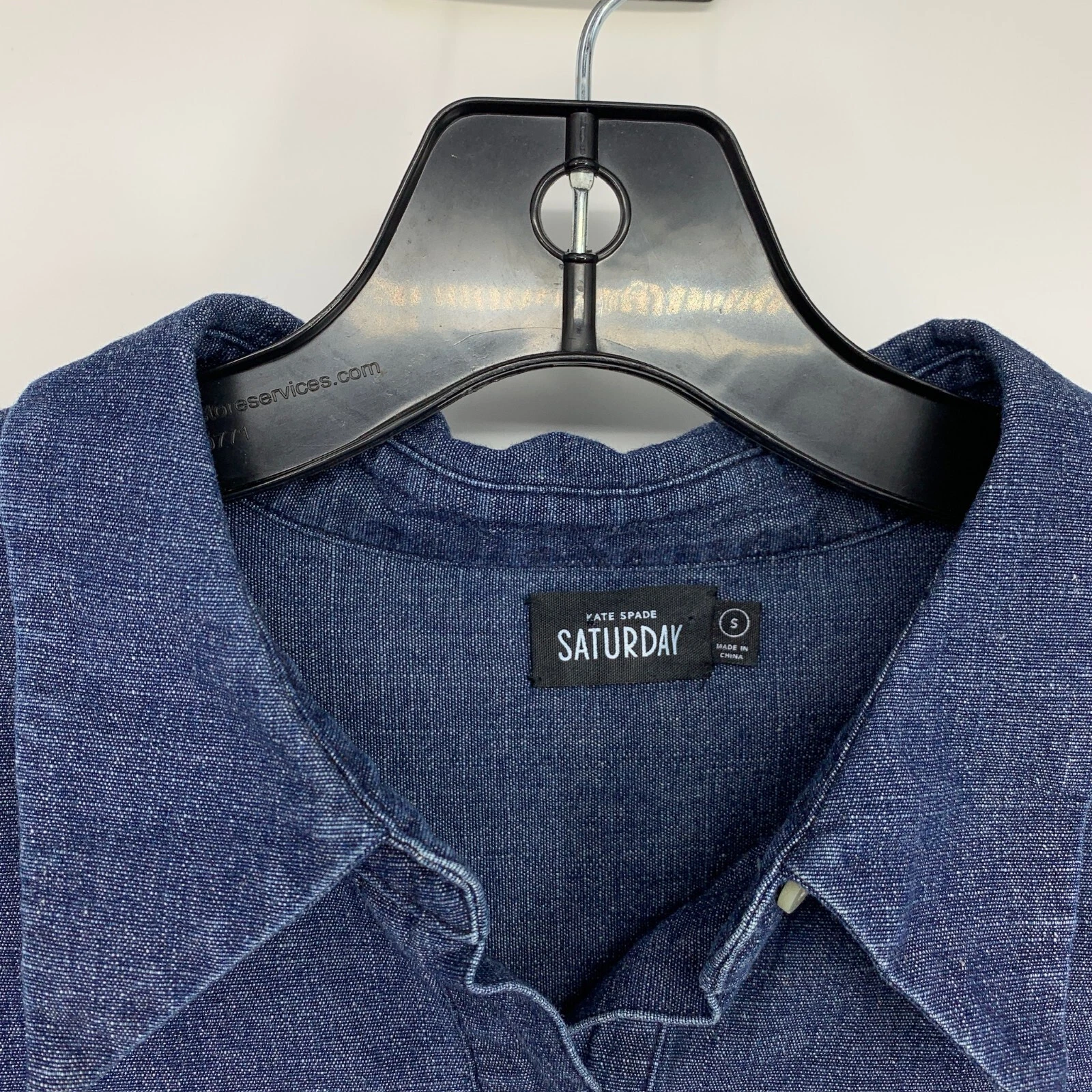Abito Kate Spade Saturday donna taglia small blu chambray denim manica lunga