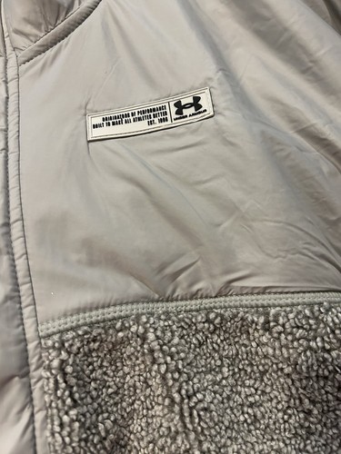 Under Armour Women's Jacket UA Mission FZ Boucle Full-Zip Gray M Medium NEW - Picture 2 of 5
