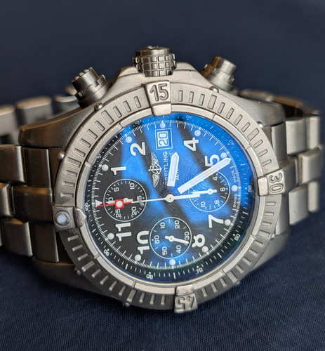 Breitling Chrono Avenger Titanium Automatic Wrist Watch E13360 with Box & Papers - Picture 9 of 17