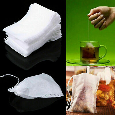 Buy 100x Empty Teabags String Heat Seal Filter Cloth Herb Tea Bags Teabag Infuser