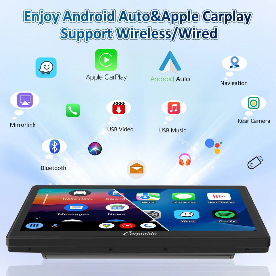 Carpuride W901 Pro autoradio Drahtloser Carplay Tragbarer Apple Car Play Dual BT - Bild 4 von 4