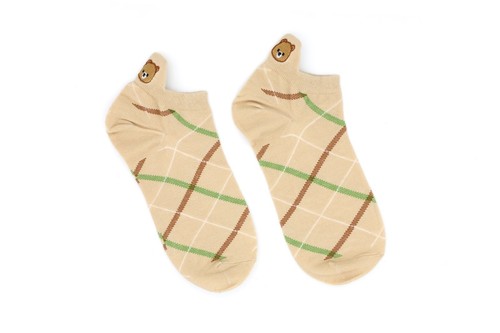 Women and Girl Low Cut/No Show Brown Bear Ankle Socks-5 Pack - Picture 4 of 8