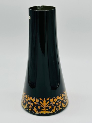 Brocca in vetro fumè nero Limoges Chamart Views vaso cocktail accento oro 9,5" - Foto 4 di 8