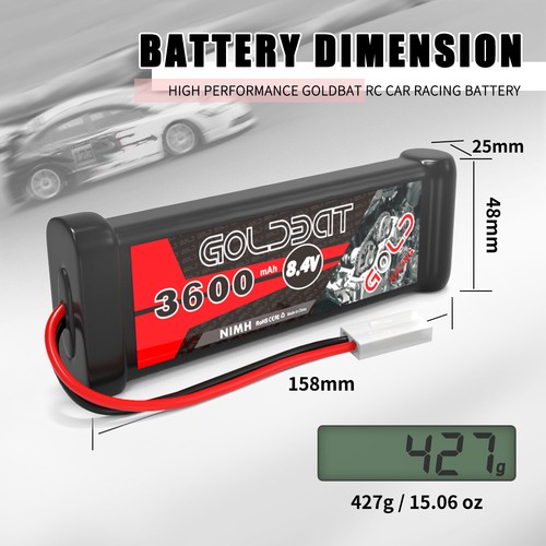 3600mAh 8.4V NiMH Battery with Timaya Connector for RC Car Truck 2Pcs - Picture 4 of 8