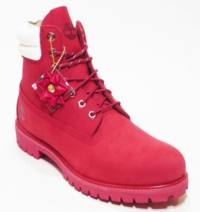 red and black timberland boots