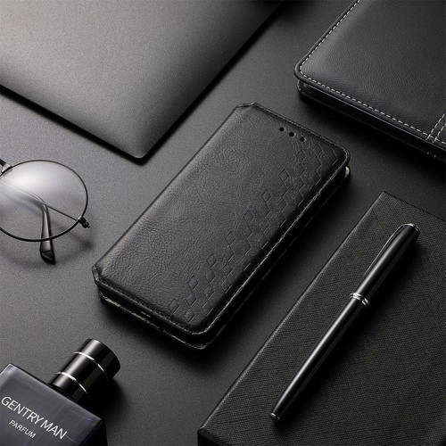 Black Magnetic Wallet Phone Case For iPhone Huawei Samsung Honor Sony TCL ZTE 1+ - Picture 11 of 14