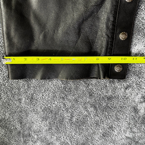 Harley-Davidson Chaps Leather M Black Biker Zip Snap Motorcycle Riding - Picture 11 of 14