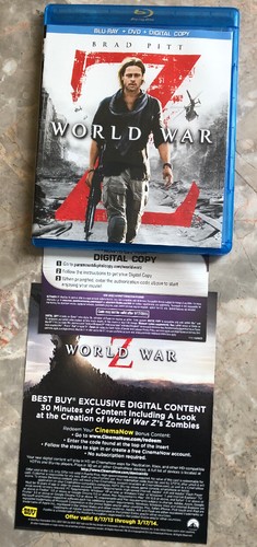 World War Z (Blu-Ray/DVD/Digital HD,2013) EXCELLENT LIGHTLY USED-LIKE NEW - Picture 6 of 9