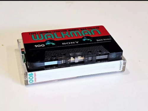 New SONY Red WALKMAN 100 Cr02 Type I Blank Audio Cassette Tape Collectable - Picture 5 of 6