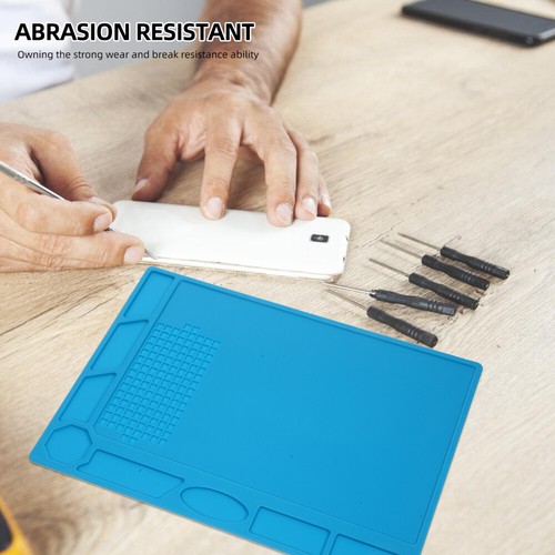 4 Pack Insulation Pads Heat Resistant Silicone Soldering Mat Desk - Afbeelding 8 van 12