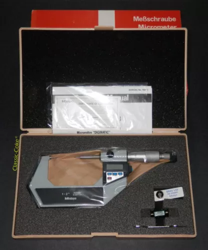 🆕 🇯🇵 Mitutoyo 342–712 Digimatic 15° Point 1–2" Micrometer 0.00005" Grad ⭐⭐⭐⭐⭐