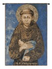 St. Francis From Assisi Italian Tapestry Wall Art Hanging Decor (New) 18x11 inch