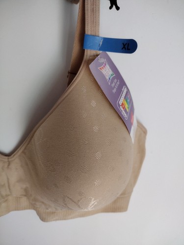 HANES SIZE XL BEIGE FLORAL COMFORT FLEXIBLE FIT BRA DHHU08 W5H NWT - Picture 4 of 10