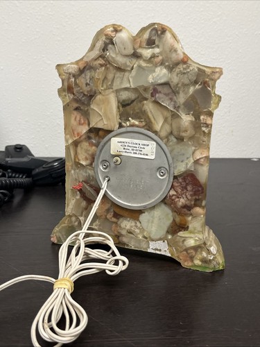 Vintage Lanshire Clock Amethyst (?) Filled Clear Acrylic Resin Mantle (NOT WORK) - Picture 8 of 12