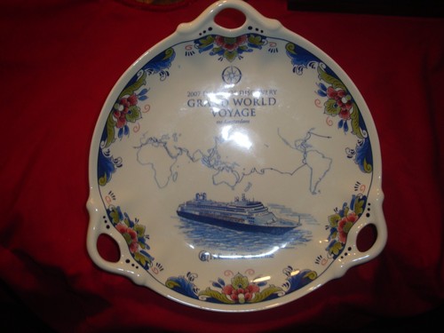 Beautiful Holland American Line 2007 Plate Grand World Voyage Ms Amsterdam