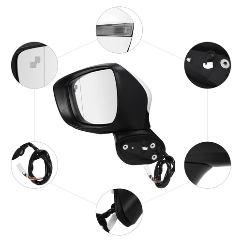 Left Driver Side Mirror For 2015-2016 MAZDA CX-5 Black , W/ Blind Spot Detection