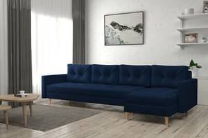 Corner Sofa Bed Navy Blue Fabric Scandinavian Style Great Choice Free Assembly Corner Sofa Bed Navy Blue Fabric, Scandinavian Style Corner Sofa Bed