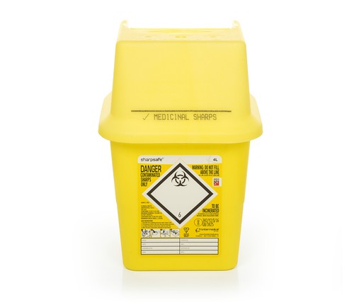 Jeringa/aguja desechable MEDICAL SHARPS BIN XL 4L tatuaje insulina peligro biológico - Imagen 3 de 3