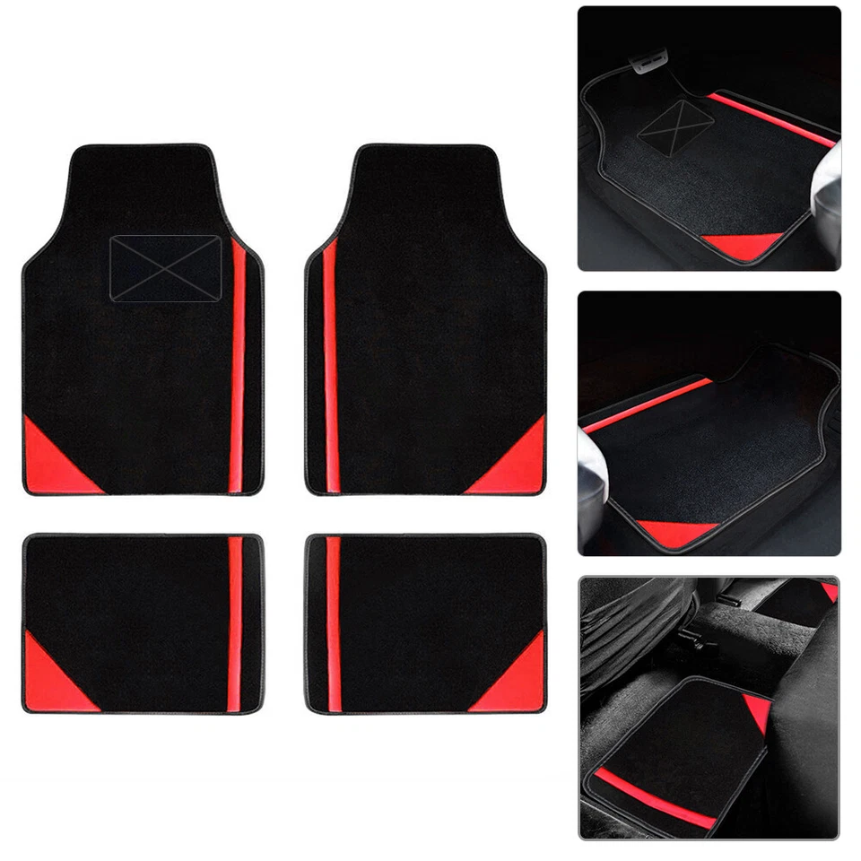 Car Floor Mats for Renault TypeB Liner Carpet Suede Type3 Black Red Foto 2 de 4