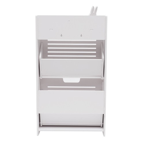 White Shoe Cabinet with Flip Drawers Narrow Freestanding Shoe Rack Entryway - Picture 17 of 24