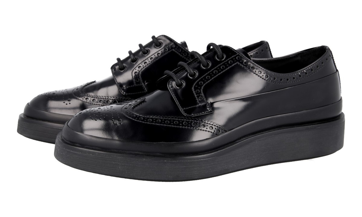 LUXURY PRADA DERBY BUSINESS SHOES 2EE312 BLACK LEATHER NEW eBay