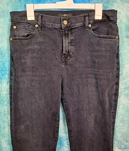 7 "For All Mankind" Jeans Womens 32 Dark Wash SE "Blackout" High Waist Bootcut - Picture 2 of 9