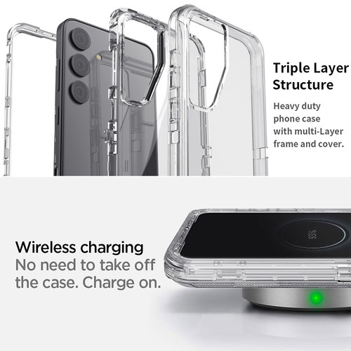 For Samsung Galaxy S25/Plus/Ultra Heavy Duty Hybrid Clear Case Cover/Accessories - Picture 29 of 54