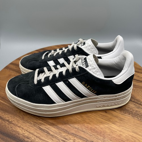 Adidas Gazelle Bold Platform Shoes Womens Size 9.5 Black White HQ6912 Sneakers - Picture 3 of 8