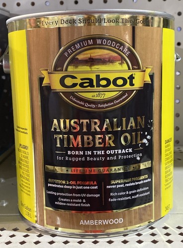 Cabot Australian Timber Oil Stain Amberwood, 1 Gallon. 3457