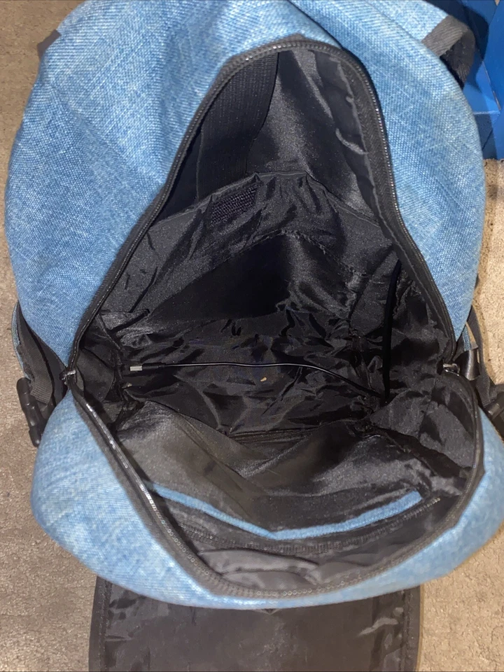 Mancro Mochila Grande Laptop Resistente al Agua con Cargador USB Azul Denim Foto 4 de 4