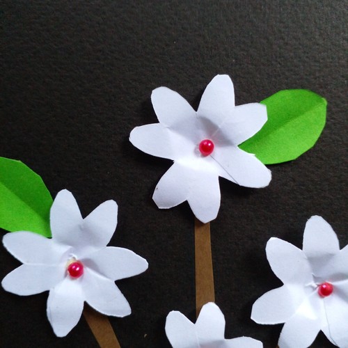 Handmade Folded Greeting Cards White Flowers Birthday, New year Or Best wishes - Picture 7 of 7