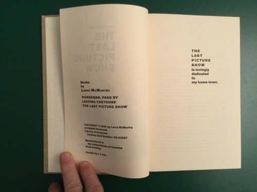 Larry McMurtry's 1966 The Last Picture Show First Edition Hardcover HCDJ Dial - Imagen 15 de 23