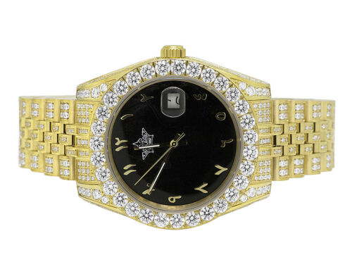 Yellow Stainless Steel Style 41MM Automatic Cubic Zirconia Watch - Picture 5 of 10