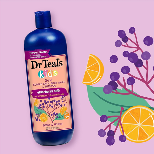 Dr. Teal's Kids 3-in-1 Holunderbad: Schaumbad, Duschgel & Shampoo 20 fl. Oz. - Bild 2 von 14