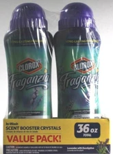 1 Fraganzia In Wash Scent Booster Crystals 2 Pack Lavender Eucalyptus 36oz 