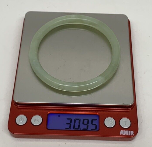 Echter natürlicher grüner Jadeit Jade Armreif 3 1/4 Zoll 30,95 g cool zu berühren - Bild 9 von 9