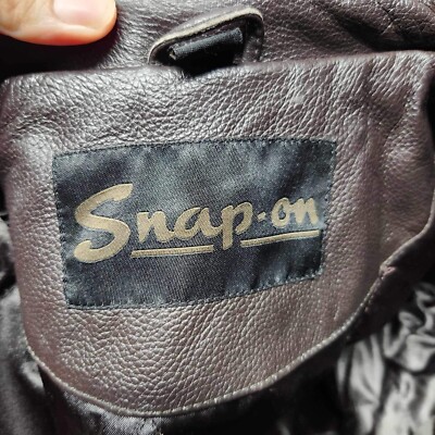 Vintage 90s Snap-On Brown Leather Bomber Style Jacket Mens