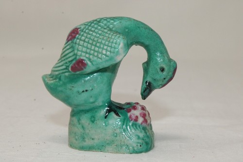 DE COLECCIÓN Juego de 4 Pájaros Cerámicos Miniatura, Estilo Mayólica CHINA 1.5"-2.25" EPOC - Imagen 6 de 15