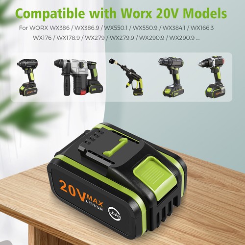 6.0Ah For Worx 20V Li-Ion Battery WA3551 WA3553 WA3553.1 WA3553.2 WG549 WA3551 - Bild 5 von 17