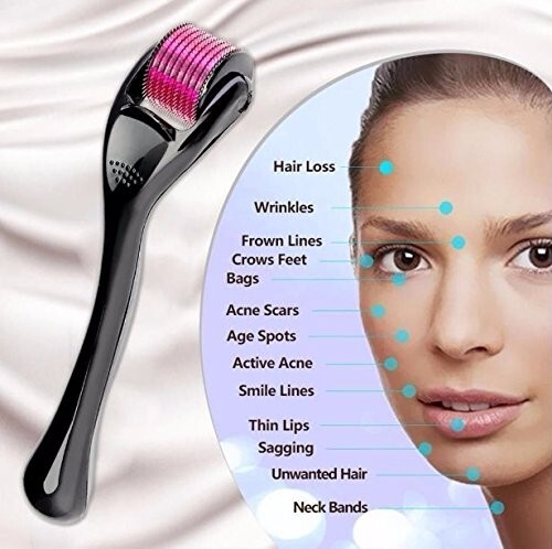Derma Roller Kit 0,5 mm Hyaluronsäure Serum Lidschattenpalette mit Wimpern - Bild 4 von 6