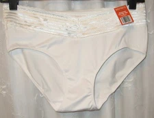 NWT SZ 7 WARNER'S WHITE LACE HIPSTER BRIEF PANTIES 5609J