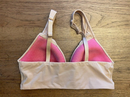 PINK Victoria's Secret Beige Shine MEDIUM Loungin Plunge Wireless Bralette Bra - Picture 2 of 2