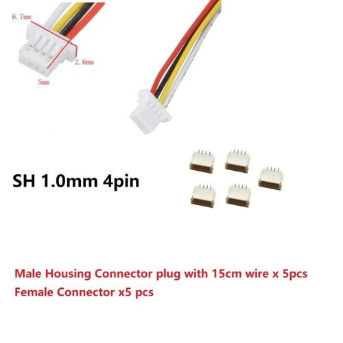 5X Micro JST SH 1.0 2P 3P 4P 5P 6PIN Stecker weibCRch Steckverbinder 15cm Drahtk - Bild 13 von 19