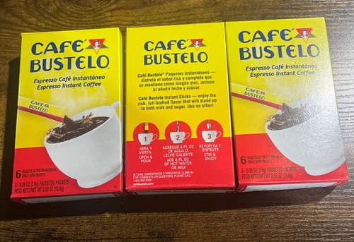 Pack of 3 Cafe Bustelo Instant Coffee 6 Single Serve Packets