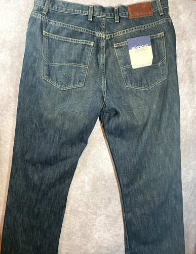 NWT Tommy Hilfiger 36/34 Men's Straight Leg Boot Cut Jeans Dark Wash - Picture 7 of 8