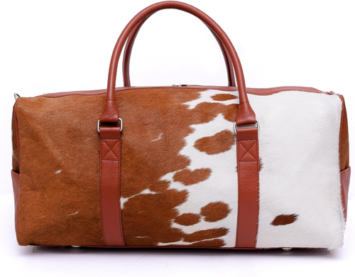 Luxurious Cowhide Duffel Bag for Men's and Women's - Large Size Unisex Travel...