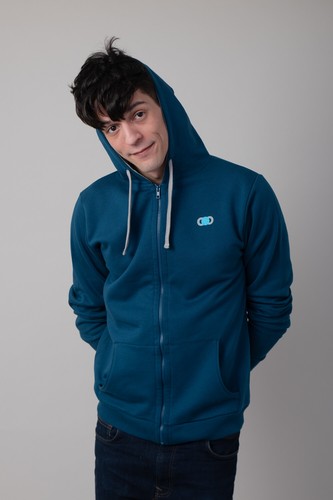 Melting Footprint Organic Cotton Element Hoody Ocean Deep - Picture 2 of 4